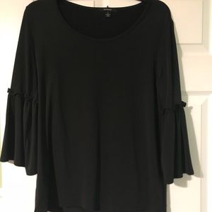 Black bell sleeve top